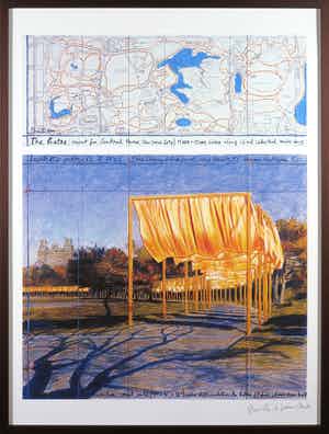 Christo - Handgesigneerd exemplaar The Gates - Ingelijst verkocht voor € 1!