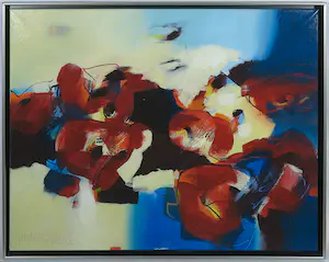 Pieter Vermeulen - Acryl op doek, Klap klap klap een roos II - Ingelijst kopen? Bied vanaf 250!