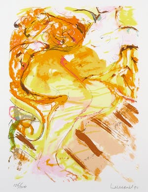 Paul de Lussanet - Zeefdruk, Liggend naakt - Ingelijst kopen? Bied vanaf 40!