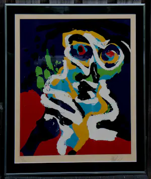 Karel Appel - Ingelijste zeefdruk: A summer evenings slumber - 1977 kopen? Bied vanaf 1500!