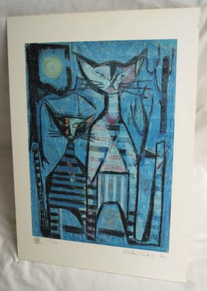 Willem H.A. Teeling - “Blauwe katten” - 1989 – nr. 2 van 50 ex. kopen? Bied vanaf 1!