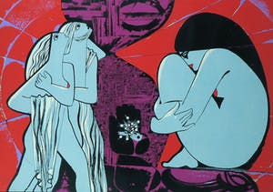 Niet of onleesbaar gesigneerd - Zeefdruk, Zonder titel - Ingelijst kopen? Bied vanaf 1!