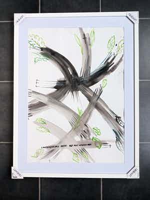 David Bade - Contemporary artist (ingelijste gouache) verkocht voor € 299!