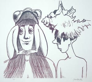 Hans Almekinders - Zeefdruk, Twee figuren kopen? Bied vanaf 1!