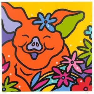 Shunyam - Kleurenzeefdruk HAPPY DAYS Handgesigneerd. verkocht voor € 45!