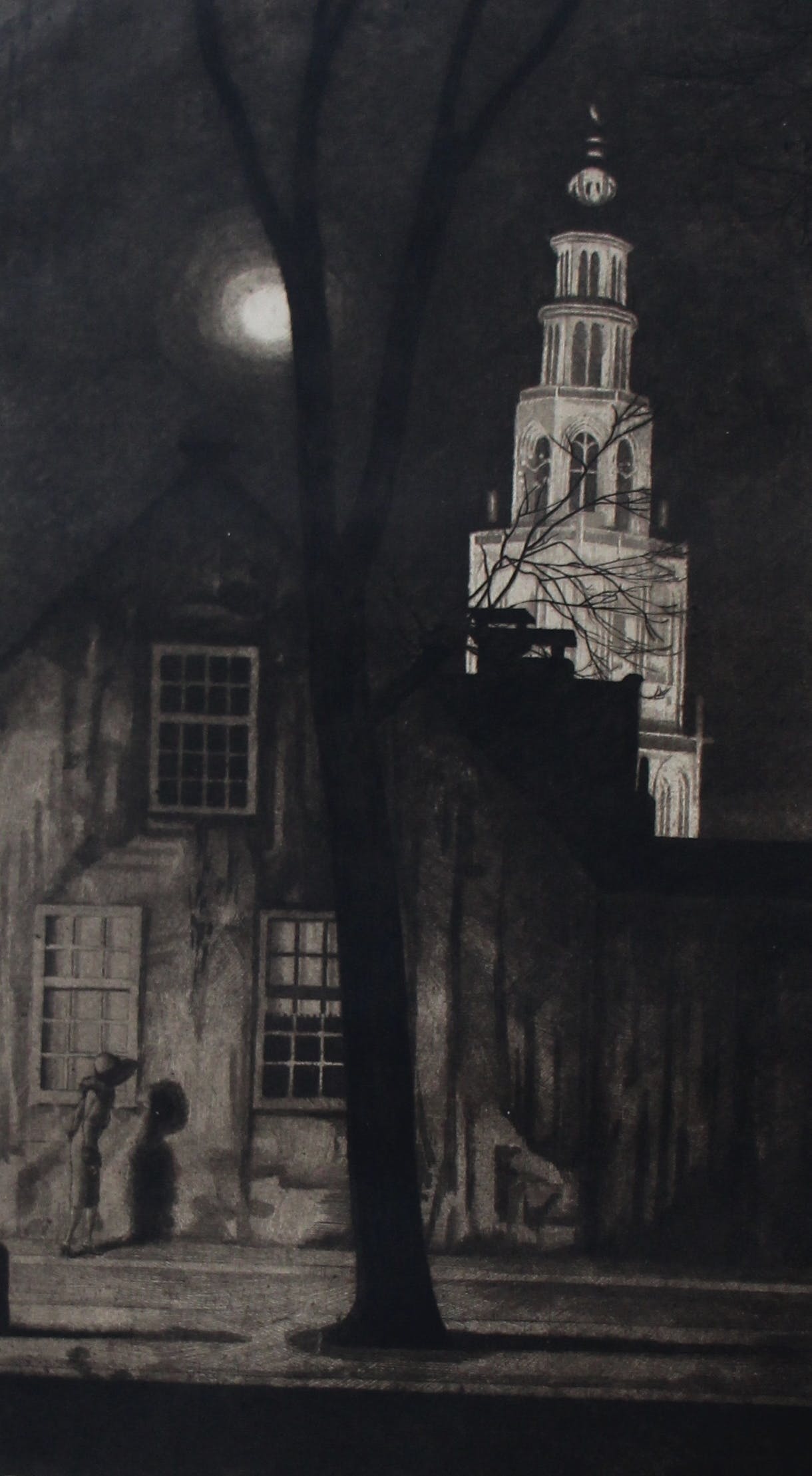 Arend Hendriks - Ets/Aquatint: Verlichte Martinitoren te Groningen kopen? Bied vanaf 75!
