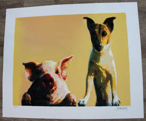 Peter Donkersloot - Zeefdruk: Hond en varken kopen? Bied vanaf 125!