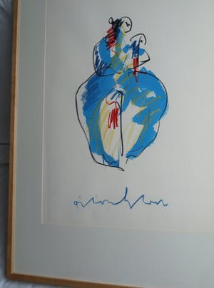 Anton Heyboer - Ingelijst , pastel & acryl, “Moeder en kind” – ca. 1980 – 100 x 70 cm kopen? Bied vanaf 125!