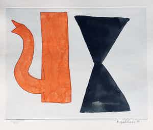 Klaas Gubbels - ets met aquarel ingekleurd ‘Soestdijk’ - 2014 verkocht voor € 275!