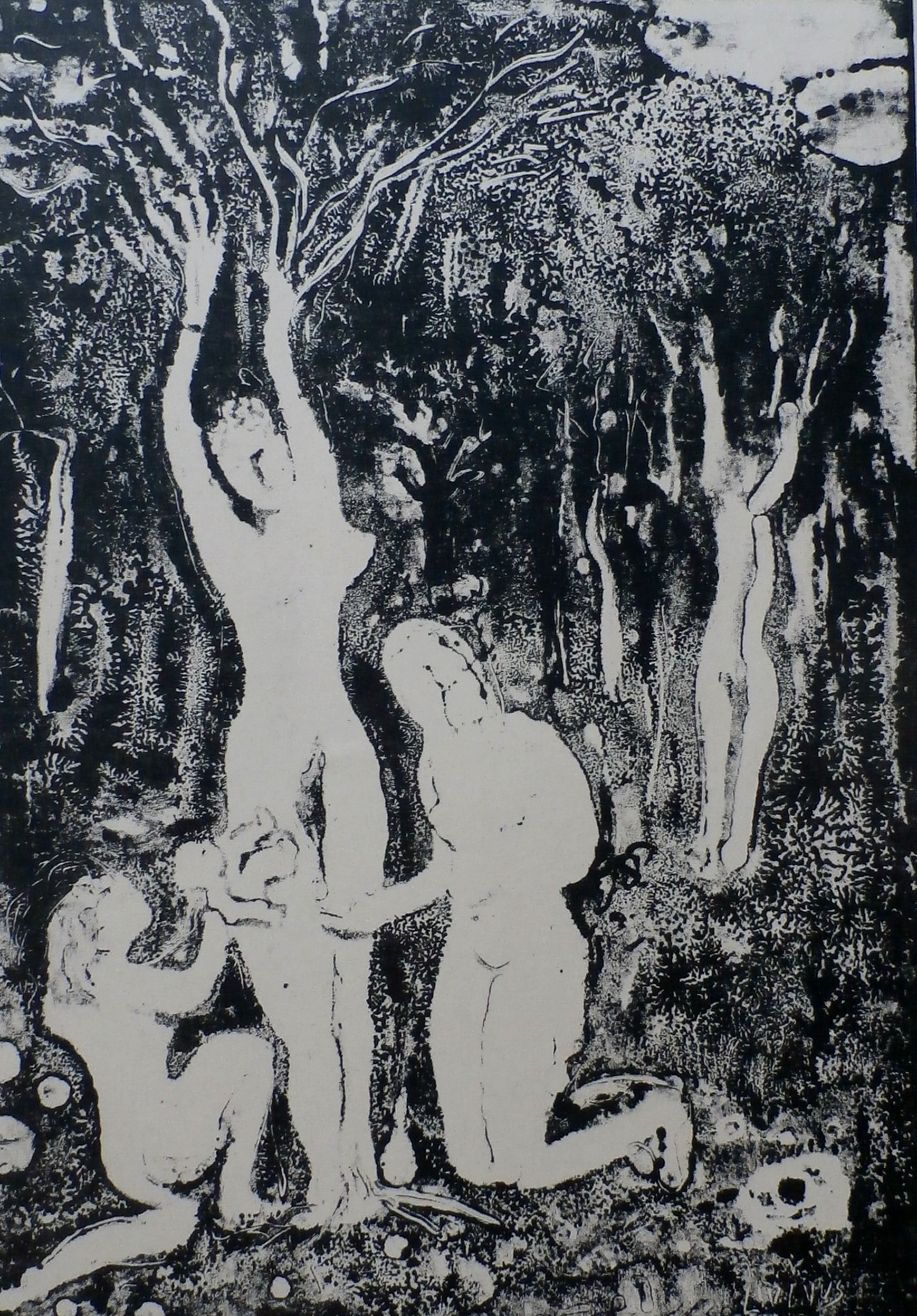 Livinus van de Bundt - litho: Les dames blanches verkocht voor € 40!