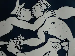 Eddy Varekamp - Afdruk linosnede, Affiche expositie Rob Gallery Amsterdam - 1994 kopen? Bied vanaf 25!