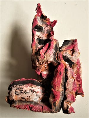Erwin de Vries - Bijzondere handbeschilderde aardewerk sculptuur Abstract - gesigneerd kopen? Bied vanaf 20!