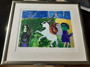 Eugène Brands - Zeefdruk. Eenhoorn kopen? Bied vanaf 250!