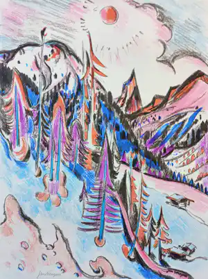 Jan Wiegers - Landschap Ticino, handgesigneerde litho verkauft für € 125!