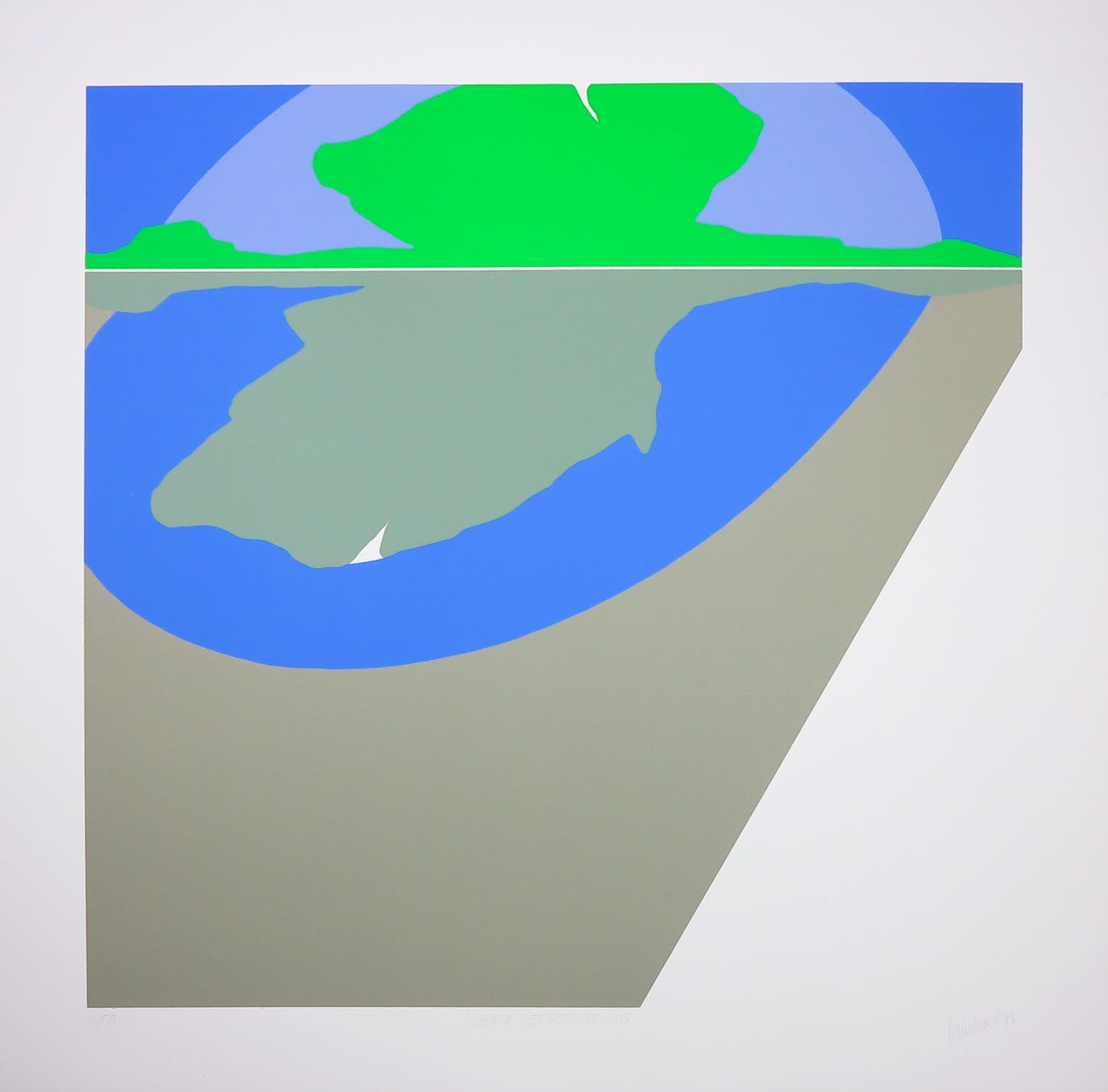 Hans Landsaat - Zeefdruk, Vlaamse weerspiegeling verkocht voor € 40!