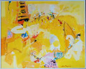 Theo den Boon - Warm, zonnig en vrolijk schilderij verkocht voor € 50!