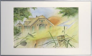 Judith van Ekris - Gouache op papier, Erf - Ingelijst kopen? Bied vanaf 1!