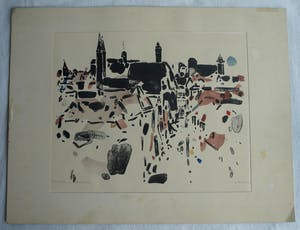 Oskar Koller - Lithographie und Aquarell, Ohne Titel – 1969 - Auflage: 50 kaufen? Bieten Sie von 1!