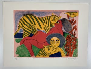 Corneille - kleurenlitho - 'Le tigre amoureux' - 1985 (Hors Commerce) kopen? Bied vanaf 299!