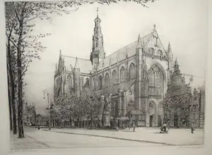 AcheterJohannes Josseaud - Grote Kerk Haarlem - mooi formaat ets? Enchérissez de 60!
