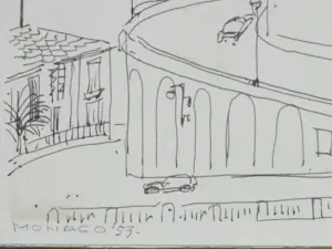 Jos van den Berg - Stads- en havengezicht Monaco - Tekeningen kopen? Bied vanaf 48!