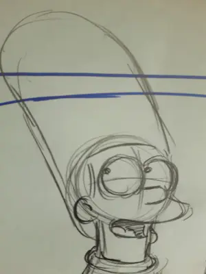 Matt Groening - originele productietekening The Simpsons, ingelijst + Certificaat kopen? Bied vanaf 80!