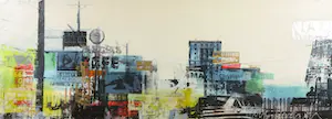 George Heidweiller - Zeefdruk, Cityscape 1 - Ingelijst (Zeer groot) kopen? Bied vanaf 200!