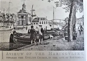 Niet of onleesbaar gesigneerd - Twee oude stadgezichten: Haringvliet/Rotterdam en Dordrecht 18e eeuw kopen? Bied vanaf 1!