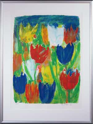 Franz Lauter - Zeefdruk, Zonder titel I - Ingelijst verkocht voor € 1!