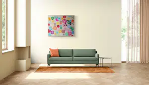 Nicola Rozemeijer - Kleurrijk schilderij getiteld: gun kopen? Bied vanaf 525!