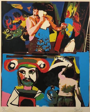 Karel Appel - Zeefdruk, Zonder titel - Ingelijst kopen? Bied vanaf 1!