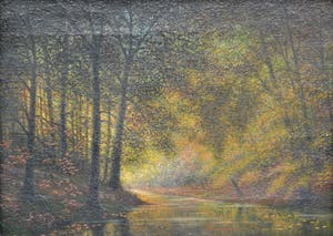 Niet of onleesbaar gesigneerd - Boslandschap met rivier - Begin 20ste eeuw - Gesigneerd kopen? Bied vanaf 1!