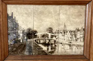 N.V. Haagsche Plateelfabriek Rozenburg - Stadsgrachtengezicht naar Klinkenberg kopen? Bied vanaf 300!