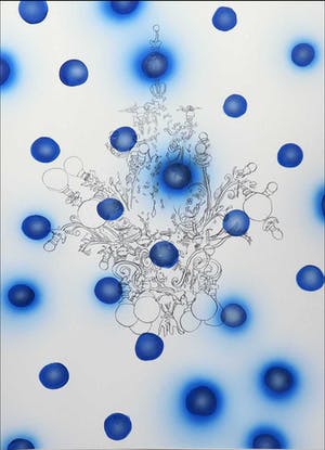 Niet of onleesbaar gesigneerd - Gemengde techniek op papier, Zonder titel (Zeer Groot) kopen? Bied vanaf 1!