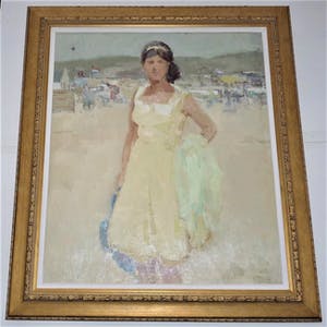 Hessel de Boer - Dame aan het strand kopen? Bied vanaf 1000!