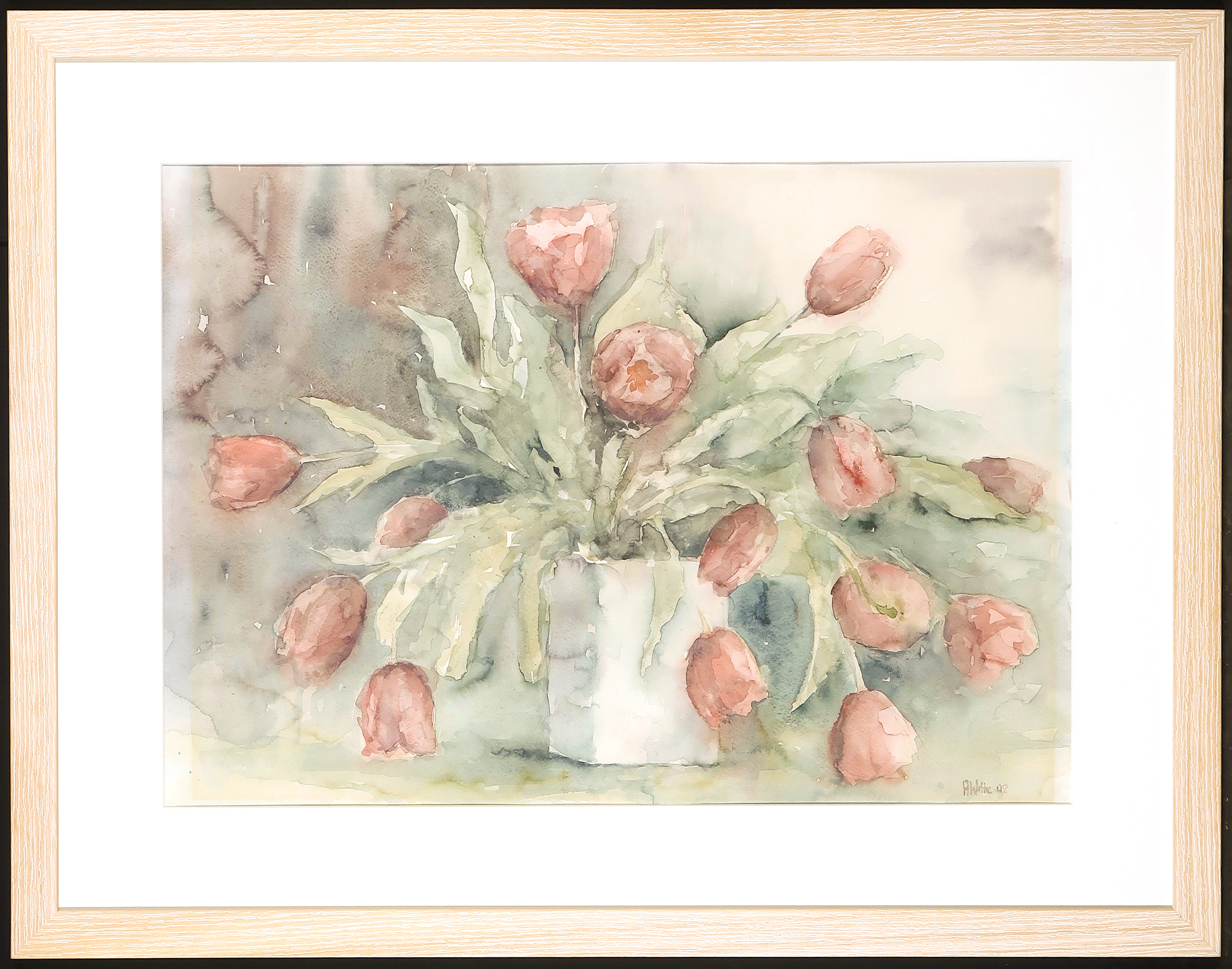 Anneke Witte - Aquarel, Bloemstilleven 16 - Ingelijst kopen? Bied vanaf 1!
