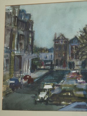Dineke van Tongeren - Gouache , Stadsgezicht – gesigneerd & ingelijst – 1972 kopen? Bied vanaf 40!