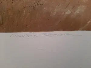 Allain Renoux - Litho, titel "Bruggetje langs de rivier". kopen? Bied vanaf 35!