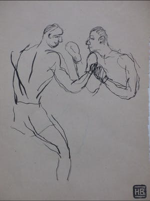 Herman Bieling - Drie bokstekeningen - Potlood/inkt penseel kopen? Bied vanaf 45!
