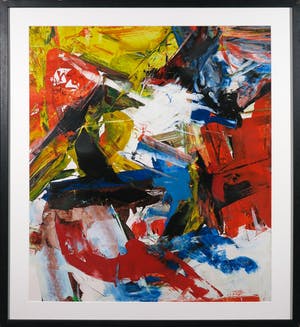 Jan te Wierik - Acryl op papier, Abstracte compositie - Ingelijst kopen? Bied vanaf 350!