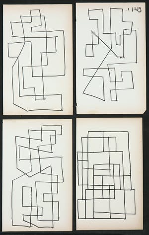 Siep van den Berg - Lot van vier abstracte composities kopen? Bied vanaf 1!