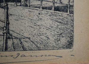 Marius Johannes Janssen - 2 etsen: Leiden Rijksuniversiteit & Westertoren Amsterdam kopen? Bied vanaf 30!