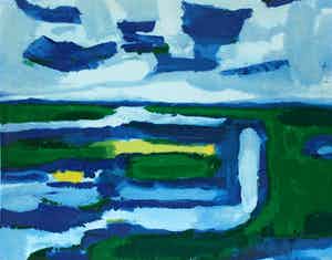 Gerrit Benner - zeefdruk: landschap: 1982 verkocht voor € 2750!