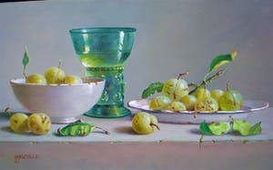 Hans Habraken - Stilleven met roemer en gele pruimen kopen? Bied vanaf 450!