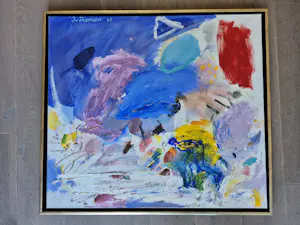 Jan van Diemen - acryl op doek - schaatser - gesigneerd r.b. kopen? Bied vanaf 425!