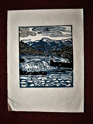 Maaike Braat - Mooie polychrome Houtsnede (oplage 80) potloodgesigneerd kopen? Bied vanaf 1!