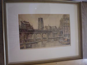 Marius Johannes Janssen - - Ingekleurde Ets. Rotterdam West Nieuwland en de Kolk kopen? Bied vanaf 45!