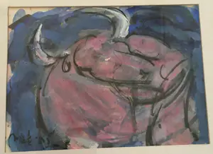 Margarita Nicolaas - Unieke stier in paars & blauw kopen? Bied vanaf 50!