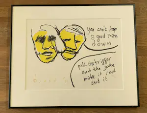 AcheterHerman Brood - werk gemaakt in reactie op zelfmoord zanger Kurt Cobain (Nirvana) in 1994? Enchérissez de 750!