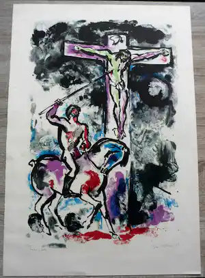 Emil Kotrba - Litho, zonder titel, werk uit 1968 vendu pour 35€ !